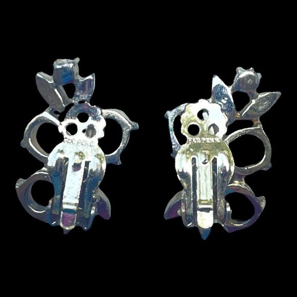 Sarah Coventry Flower Floral Brooch Pin and Earrings Vintage Jewelry Set - Picture 10 of 10